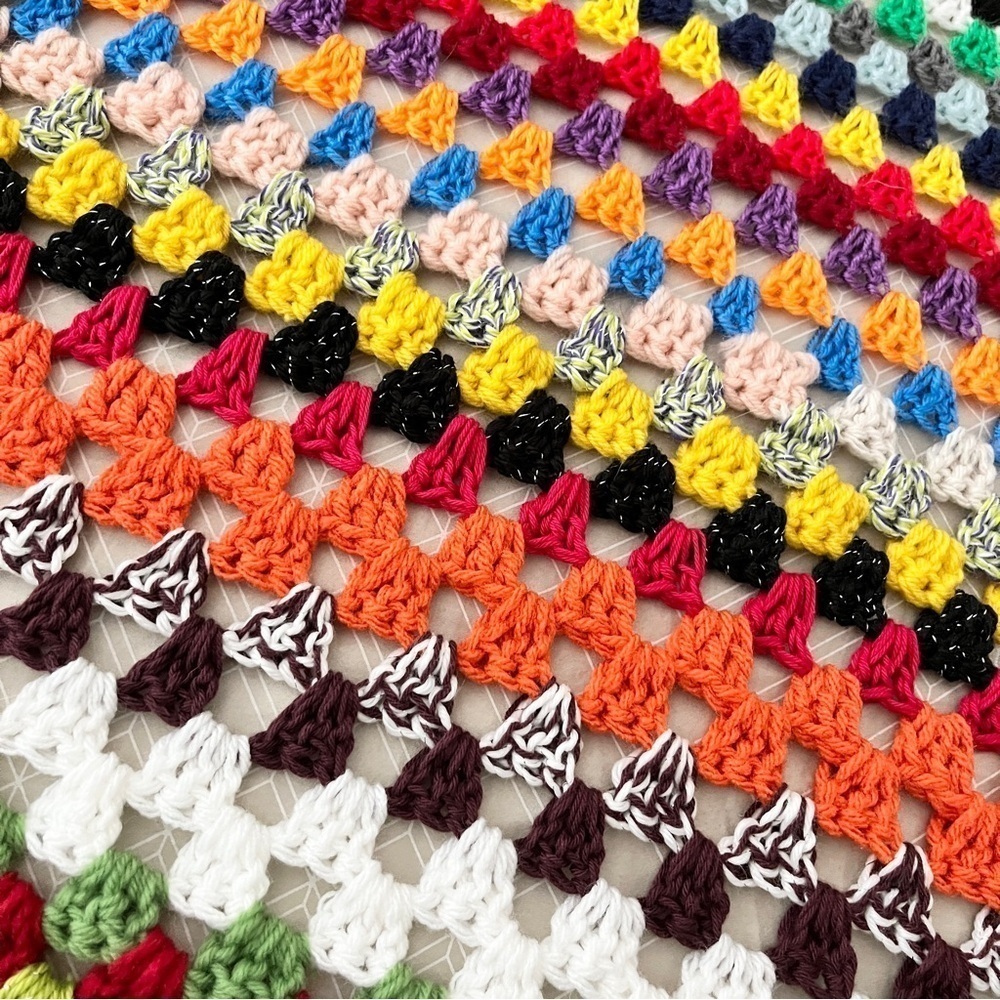 Vintage Granny Square Crocheted Afghan Multicolored Boho Throw Blanket Handmade - Picture 10 of 13